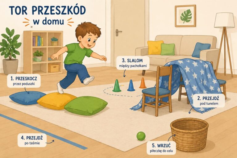 Kilka prostych zabaw ruchowych, które wspierają rozwój dziecka w domu